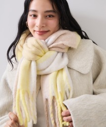 VIS | ふわふわフリンジチェックマフラー/静電気防止(マフラー)