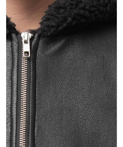 セール】Hoodie フェイクレザーコート（ダウンジャケット/コート