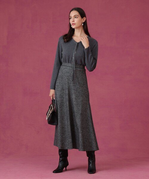 セットアップ対応商品】ウールシルクツイードマーメイドスカート