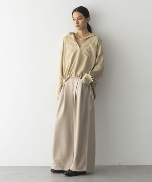 GARAGE OF GOOD CLOTHING（ガレージオブグッドクロージング）の「【日本製】裏毛２タックバレルパンツ（その他パンツ・レディース・ベージュ系その他2/ライトカーキ/杢グレー・FREE）」の5枚目の写真