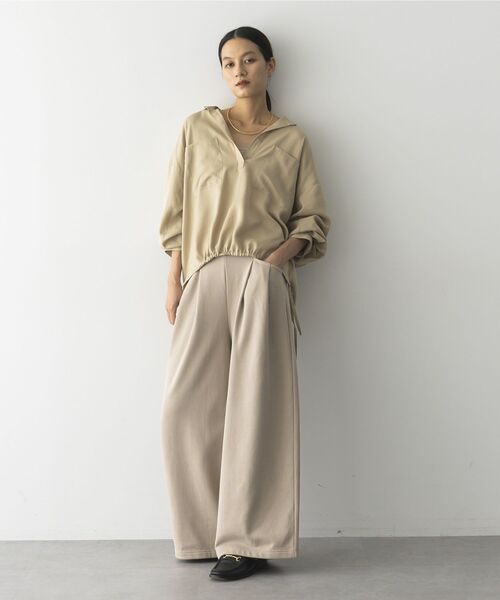 GARAGE OF GOOD CLOTHING（ガレージオブグッドクロージング）の「【日本製】裏毛２タックバレルパンツ（その他パンツ・レディース・ベージュ系その他2/ライトカーキ/杢グレー・FREE）」の6枚目の写真