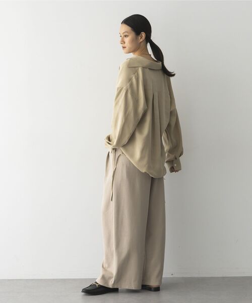 GARAGE OF GOOD CLOTHING（ガレージオブグッドクロージング）の「【日本製】裏毛２タックバレルパンツ（その他パンツ・レディース・ベージュ系その他2/ライトカーキ/杢グレー・FREE）」の7枚目の写真