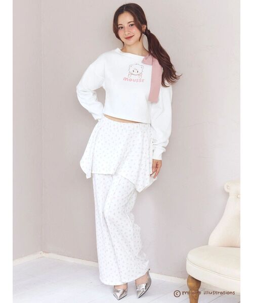 CALNAMUR（カルナムール）の「【mikkoコラボ】ワンショルダーリボンプルオーバー（スウェット・レディース・ピンク/オフホワイト/グレー・FREE）」の16枚目の写真