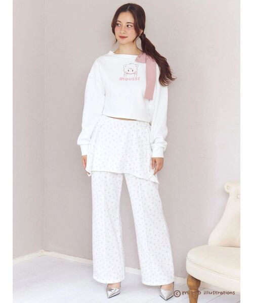 CALNAMUR（カルナムール）の「【mikkoコラボ】ワンショルダーリボンプルオーバー（スウェット・レディース・ピンク/オフホワイト/グレー・FREE）」の18枚目の写真