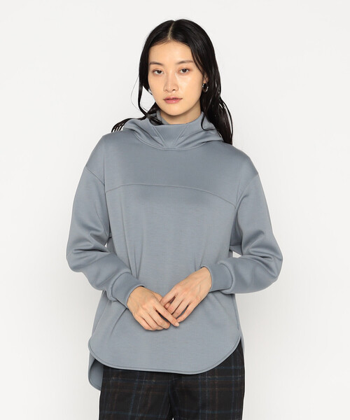 Gabardine K.T(ギャバジンケーティー)の「レーヨンミックスダンボール フーディプルオーバー(Tシャツ/カットソー・レディース・チャコール/ライトベージュ/グレー系その他・9号/7号)」の6枚目の写真
