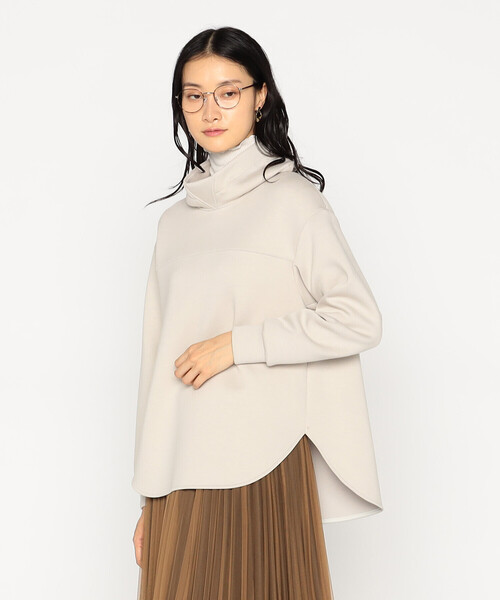 Gabardine K.T(ギャバジンケーティー)の「レーヨンミックスダンボール フーディプルオーバー(Tシャツ/カットソー・レディース・チャコール/ライトベージュ/グレー系その他・9号/7号)」の8枚目の写真