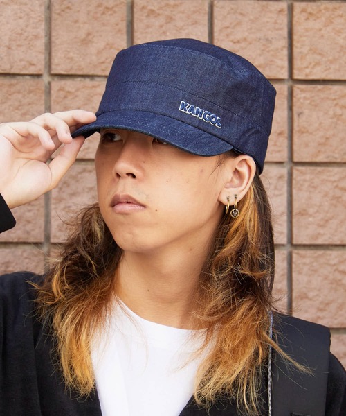 KANGOL（カンゴール）の「KANGOL/カンゴール  デニムワークキャップ（キャップ・メンズ・ブラック/インディゴブルー・S/M/L/XL）」の8枚目の写真