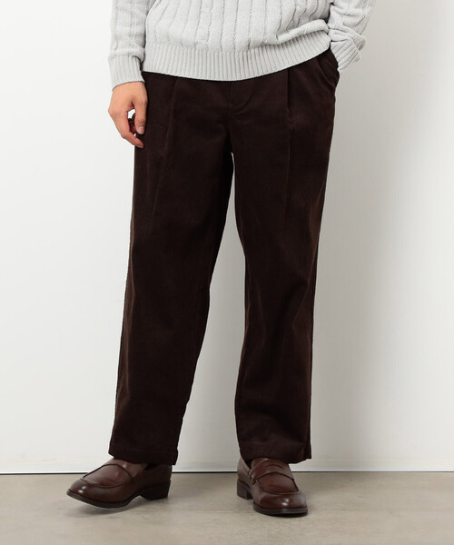 COMME CA ISM（コムサイズム）の「コーデュロイ ワンタック ワイド テーパードパンツ（その他パンツ・メンズ・ダークブラウン/ブラック・M/S/L）」の2枚目の写真