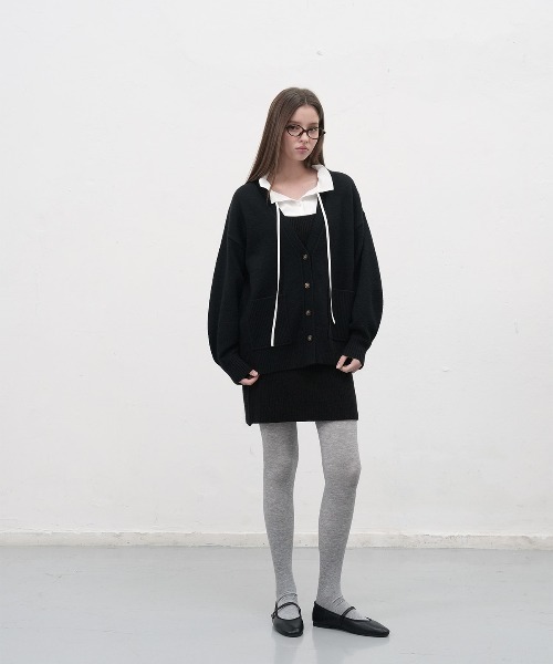 GENERAL IDEA(ジェネラルアイデア)の「【GENERAL IDEA】バルーンスリーブルーズカーディガン / BALLOON SLEEVE LOOSE FIT CARDIGAN(カーディガン/ボレロ・レディース・ブラック/チャコール・L/M/S)」の7枚目の写真