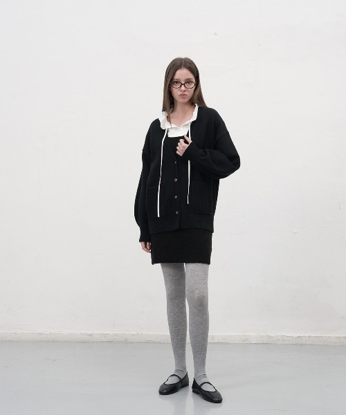 GENERAL IDEA(ジェネラルアイデア)の「【GENERAL IDEA】バルーンスリーブルーズカーディガン / BALLOON SLEEVE LOOSE FIT CARDIGAN(カーディガン/ボレロ・レディース・ブラック/チャコール・L/M/S)」の8枚目の写真
