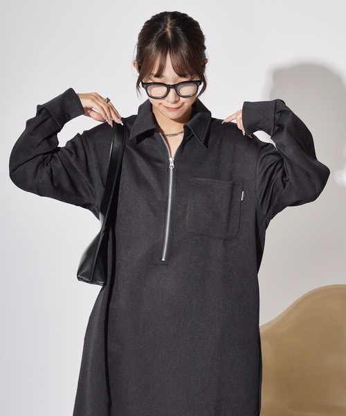 THOUSAND MILE/サウザンドマイル HALF ZIP OP ウールライク ハーフ