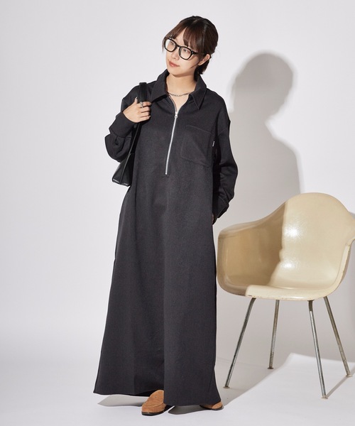 THOUSAND MILE/サウザンドマイル HALF ZIP OP ウールライク ハーフ