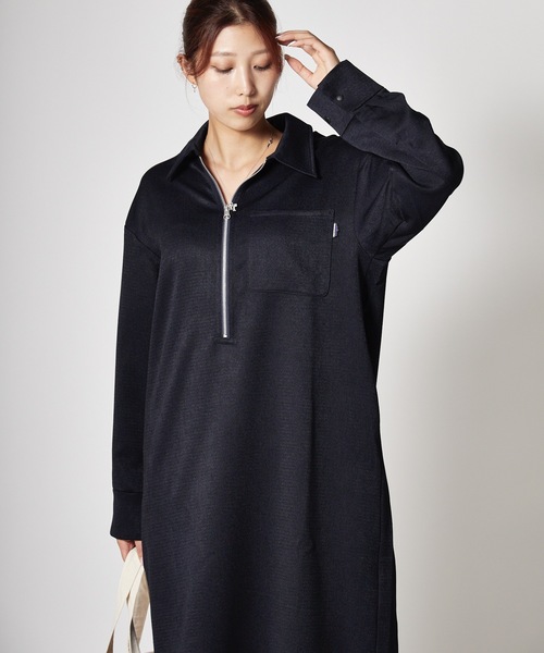 THOUSAND MILE(サウザンドマイル)の「THOUSAND MILE/サウザンドマイル HALF ZIP OP ウールライク ハーフジップワンピース(ワンピース・レディース・ネイビー/チャコール/ブラウン・FREE)」の17枚目の写真