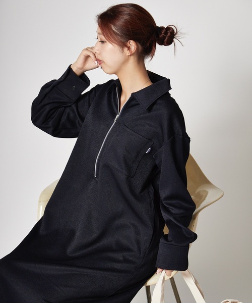 THOUSAND MILE/サウザンドマイル HALF ZIP OP ウールライク ハーフ