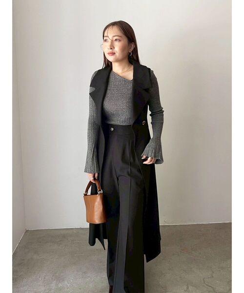 LAGUNAMOON（ラグナムーン）の「メタルボタンテーラードジャンパースカート（ワンピース・レディース・ブラウン/ライトグレー/ブラック/ベージュ/チャコールグレー/ネイビー・MEDIUM/SMALL）」の10枚目の写真