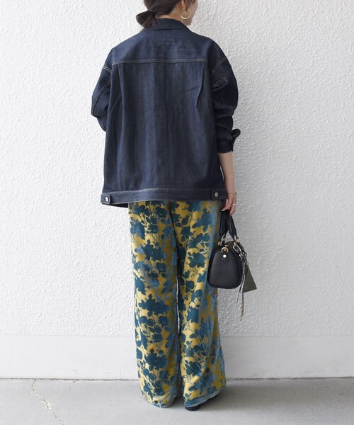 ちょうちょⅡ(パール) ❁141〜146 セール】 【美人百花11月号掲載】パール調ポイントツイル パンツ