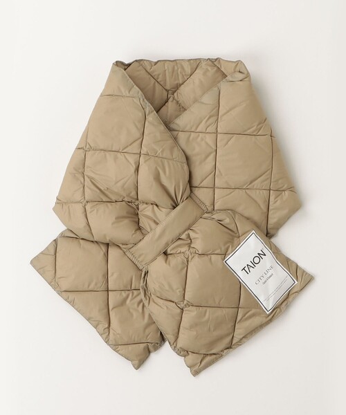 TAION（タイオン）の「【TAION/タイオン】CITYダウンスカーフ（ストール/ショール・レディース・ベージュ/ネイビー/ブラック/アイボリー・FREE）」の14枚目の写真