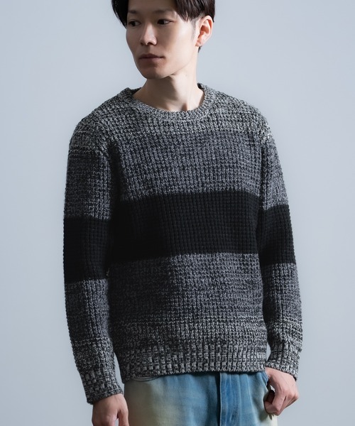 improves（インプローブス）の「無地＆ボーダー ウール ニット（ニット/セーター・メンズ・ブラック/ネイビー系/カーキ系/ブラック系/ホワイト/カーキ・MEDIUM/LARGE）」の3枚目の写真
