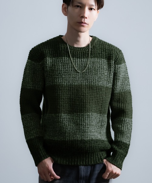 improves（インプローブス）の「無地＆ボーダー ウール ニット（ニット/セーター・メンズ・ブラック/ネイビー系/カーキ系/ブラック系/ホワイト/カーキ・MEDIUM/LARGE）」の5枚目の写真