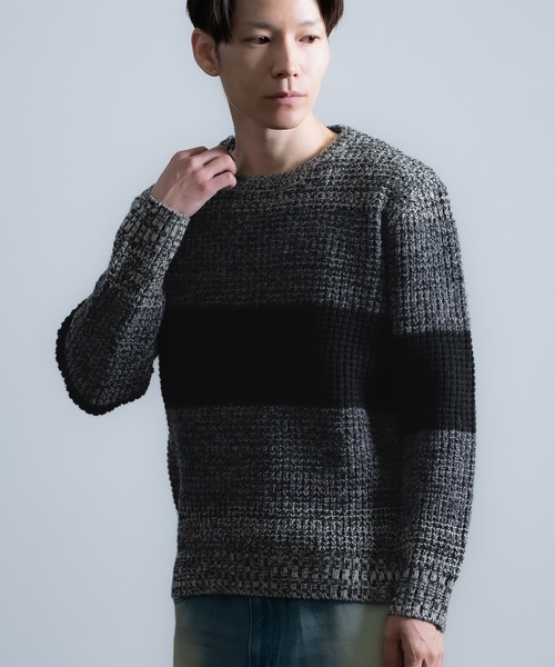 improves（インプローブス）の「無地＆ボーダー ウール ニット（ニット/セーター・メンズ・ブラック/ネイビー系/カーキ系/ブラック系/ホワイト/カーキ・MEDIUM/LARGE）」の16枚目の写真