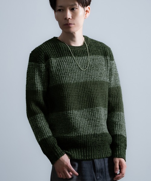 improves（インプローブス）の「無地＆ボーダー ウール ニット（ニット/セーター・メンズ・ブラック/ネイビー系/カーキ系/ブラック系/ホワイト/カーキ・MEDIUM/LARGE）」の19枚目の写真
