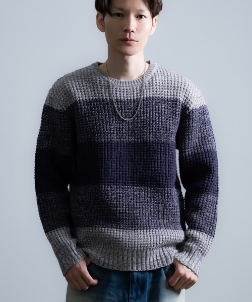 improves（インプローブス）の「無地＆ボーダー ウール ニット（ニット/セーター・メンズ・ブラック/ネイビー系/カーキ系/ブラック系/ホワイト/カーキ・MEDIUM/LARGE）」の11枚目の写真