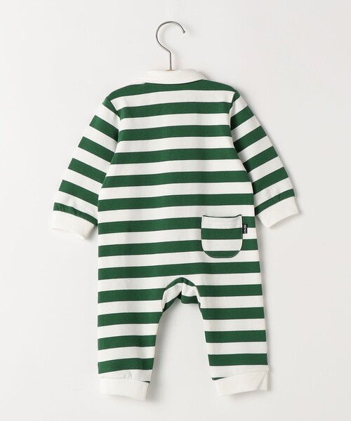 SHIPS(シップス)の「SHIPS KIDS:70~80cm / ボーダー ラガーシャツ ロンパース(ロンパース・キッズ・グリーン/ブルー・80/70)」の10枚目の写真