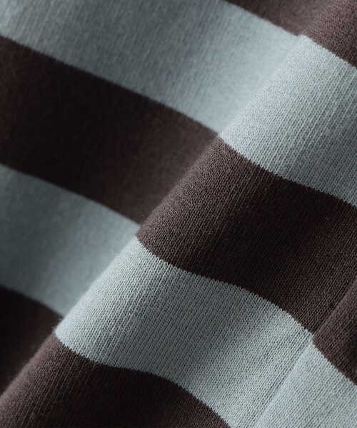 SHIPS(シップス)の「SHIPS KIDS:70~80cm / ボーダー ラガーシャツ ロンパース(ロンパース・キッズ・グリーン/ブルー・80/70)」の8枚目の写真