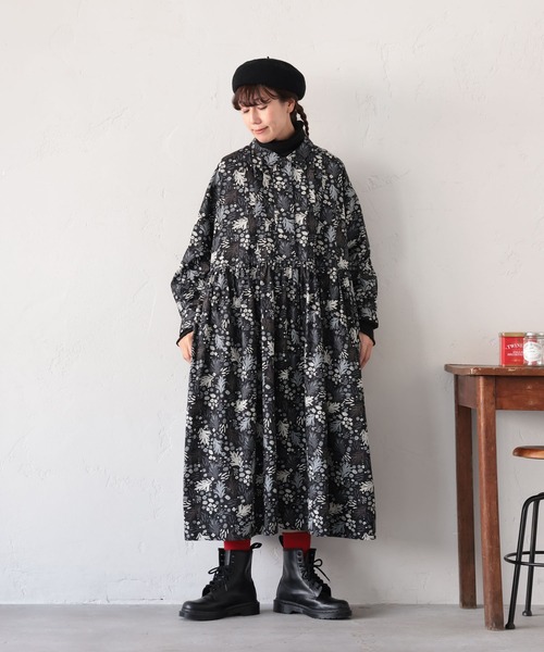 soulberry(ソウルベリー)の「私の霜草花のワンピース(ワンピース・レディース・ブラック・M/L/LL/3L/4L)」の4枚目の写真