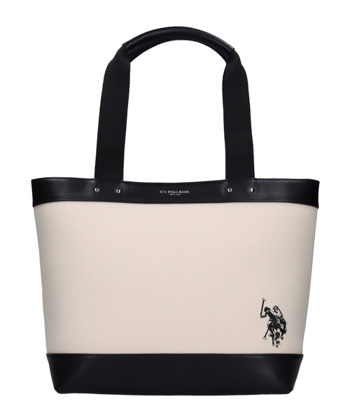 U.S. POLO ASSN.(ユーエスポロアッスン)の「【U.S. POLO ASSN.】 ユーエスポロアッスン ユニセックス キャンバストートバッグ USPA-2715(トートバッグ・メンズ・グレー/ブラック/ホワイト・FREE)」の1枚目の写真