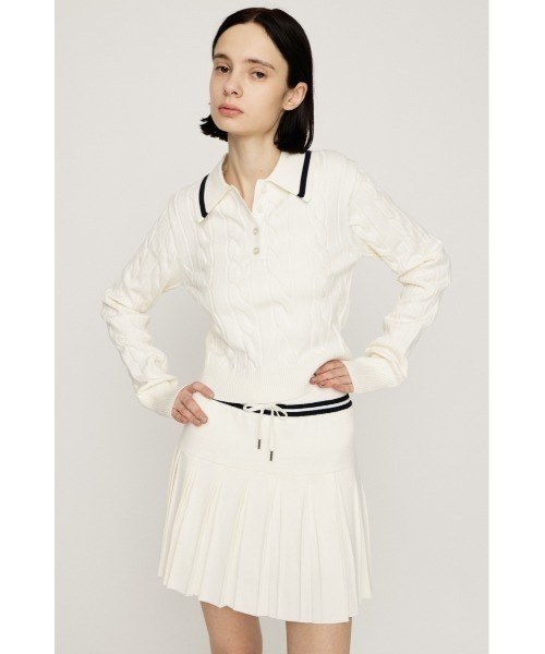 SLY（スライ）の「CABLE KNIT SET UP ケーブルニット セットアップ 秋服 冬服（セットアップ・レディース・アイボリー/ブラック/ネイビー・1/2）」の5枚目の写真