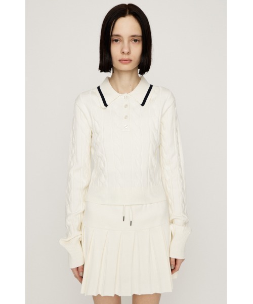 SLY（スライ）の「CABLE KNIT SET UP ケーブルニット セットアップ 秋服 冬服（セットアップ・レディース・アイボリー/ブラック/ネイビー・1/2）」の8枚目の写真