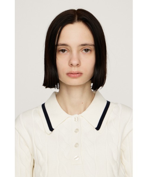 SLY（スライ）の「CABLE KNIT SET UP ケーブルニット セットアップ 秋服 冬服（セットアップ・レディース・アイボリー/ブラック/ネイビー・1/2）」の11枚目の写真