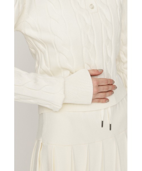 SLY（スライ）の「CABLE KNIT SET UP ケーブルニット セットアップ 秋服 冬服（セットアップ・レディース・アイボリー/ブラック/ネイビー・1/2）」の12枚目の写真