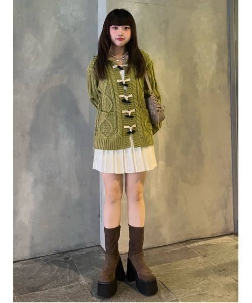 SLY（スライ）の「CABLE KNIT SET UP ケーブルニット セットアップ 秋服 冬服（セットアップ・レディース・アイボリー/ブラック/ネイビー・1/2）」の21枚目の写真