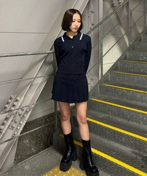 sly ニットセットアップ SLY（スライ） セットアップ CABLE KNIT SET UP ケーブルニット
