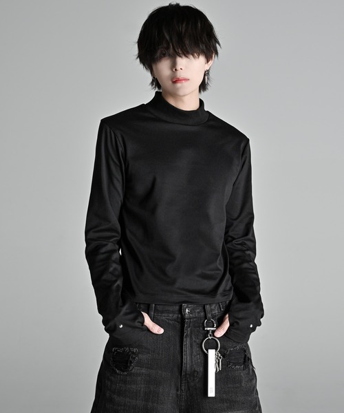 ADRER（アドラー）の「High Neck Compact Long T / ハイネックコンパクトロングT（Tシャツ/カットソー・メンズ・ブラック/ホワイト・S/XS/M/L）」の6枚目の写真