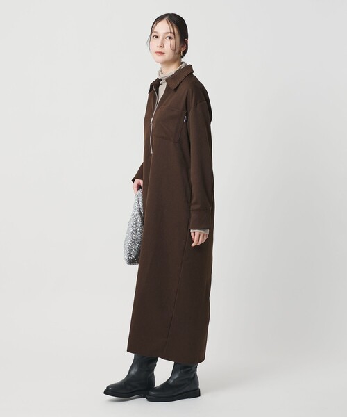 THOUSAND MILE(サウザンドマイル)の「<THOUSAND MILE>ハーフジップ ワンピース(ワンピース・レディース・ダークグレー/ダークブラウン・FREE)」の5枚目の写真