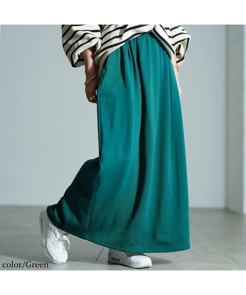 GOLDJAPAN(ゴールドジャパン)の「裏シャギーバックスリットナロースカート【大きいサイズ対応】(スカート・レディース・グリーン/ブラック/チャコール・4L~5L/LL~3L)」の12枚目の写真