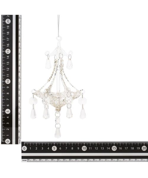 ガラスオーナメント シャンデリア シルバー（インテリア雑貨