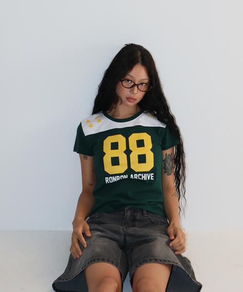 RONRON(ロンロン)の「SPORTY 88 STAR SHORT T SHIRT GREEN(Tシャツ/カットソー・レディース・その他・FREE)」の5枚目の写真