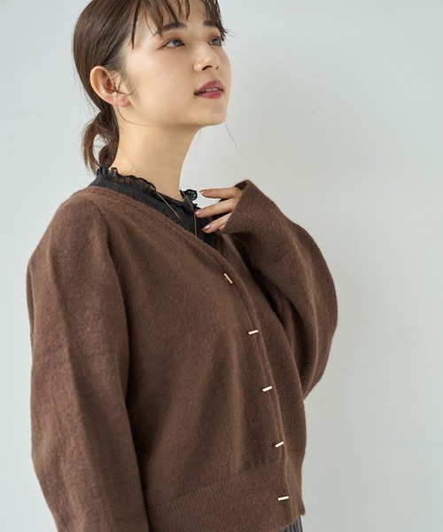 プレートボタンニットカーディガン【585153】（ニット/セーター）｜mil