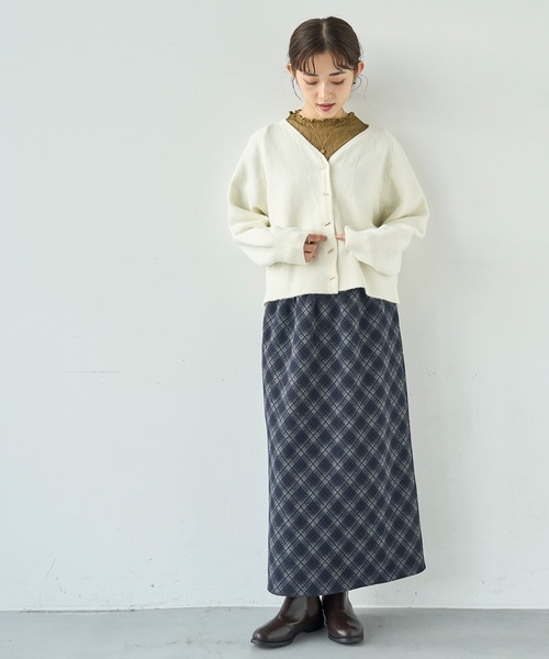 プレートボタンニットカーディガン【585153】（ニット/セーター）｜mil