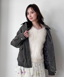 SNIDEL | マルチファブリックボアカラーブルゾン(ブルゾン)