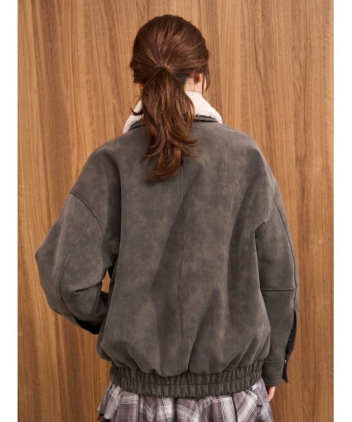 SNIDEL（スナイデル）の「マルチファブリックボアカラーブルゾン（ブルゾン・レディース・ブラック/グレー/ブラウン・0/1）」の14枚目の写真