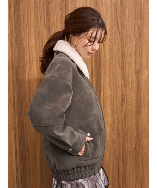 マルチファブリックボアカラーブルゾン（ブルゾン）｜SNIDEL