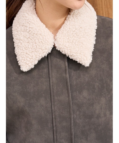 SNIDEL（スナイデル）の「マルチファブリックボアカラーブルゾン（ブルゾン・レディース・ブラック/グレー/ブラウン・0/1）」の16枚目の写真