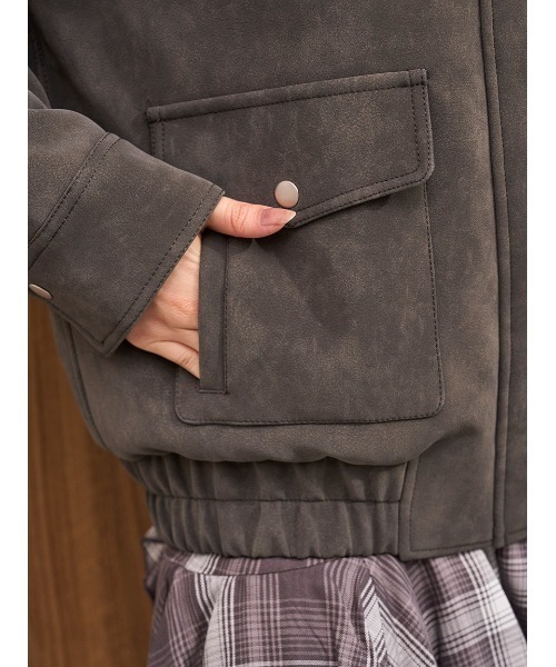 SNIDEL（スナイデル）の「マルチファブリックボアカラーブルゾン（ブルゾン・レディース・ブラック/グレー/ブラウン・0/1）」の17枚目の写真