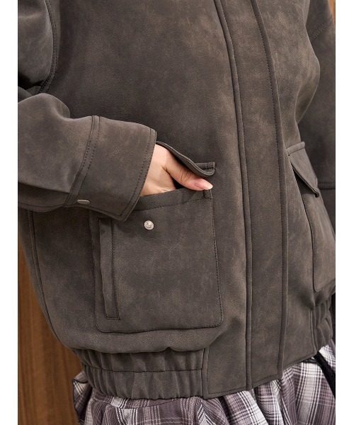 SNIDEL（スナイデル）の「マルチファブリックボアカラーブルゾン（ブルゾン・レディース・ブラック/グレー/ブラウン・0/1）」の19枚目の写真