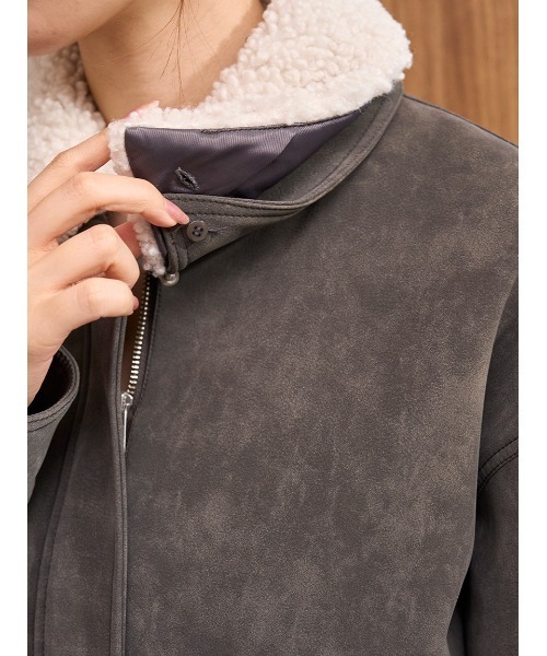 SNIDEL（スナイデル）の「マルチファブリックボアカラーブルゾン（ブルゾン・レディース・ブラック/グレー/ブラウン・0/1）」の20枚目の写真